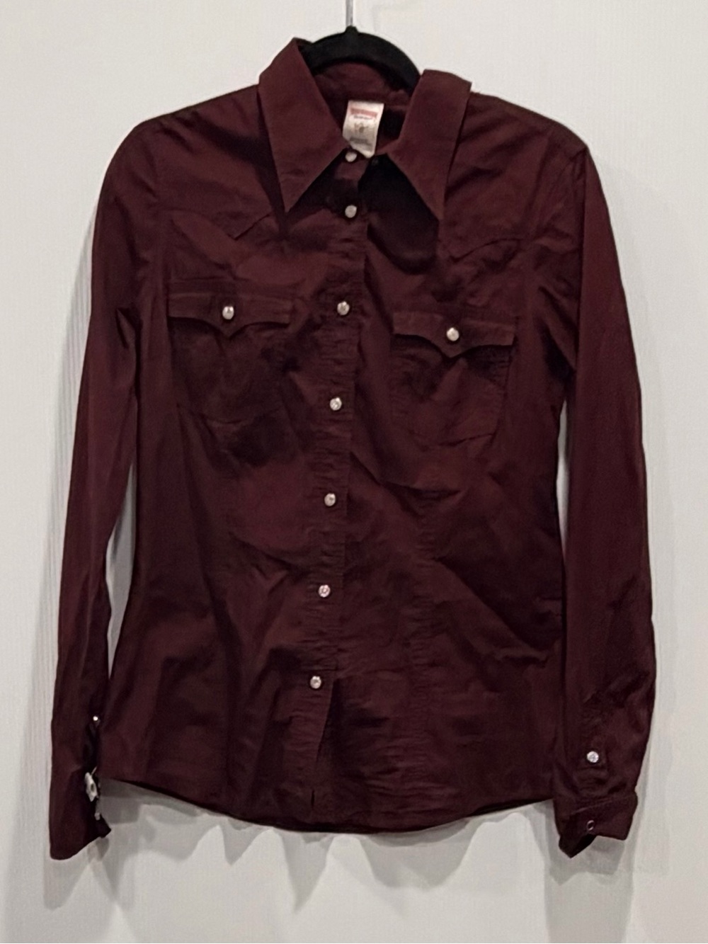 True Religion Women's Burgundy Button-Down Shirt